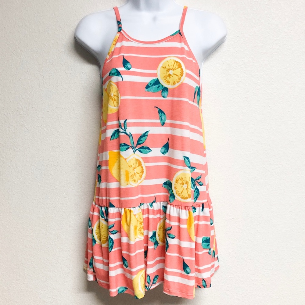 Lemon Print Tunic Top